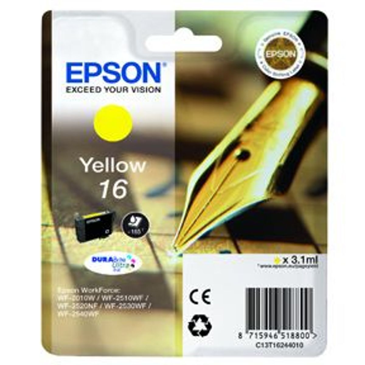 Epson T1624 Y (C13T16244012) Gul Blækpatron, Original