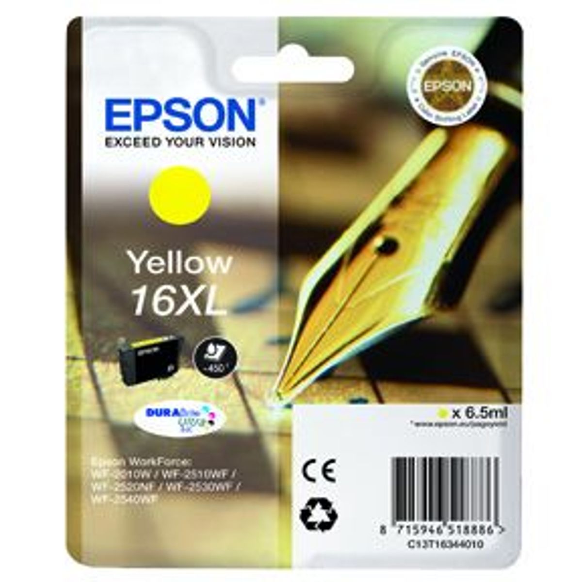 Epson T1634 Y (C13T16344012) Gul Blækpatron, Original