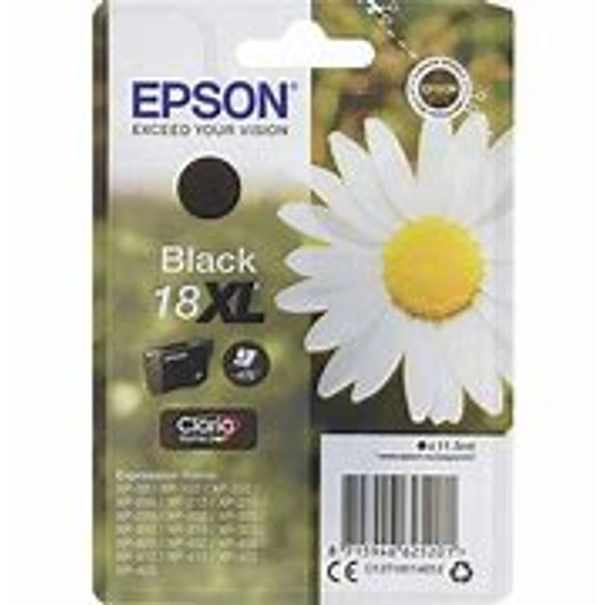 Epson T1811 BK (C13T18114012) Sort Blækpatron, Original 11,95ml