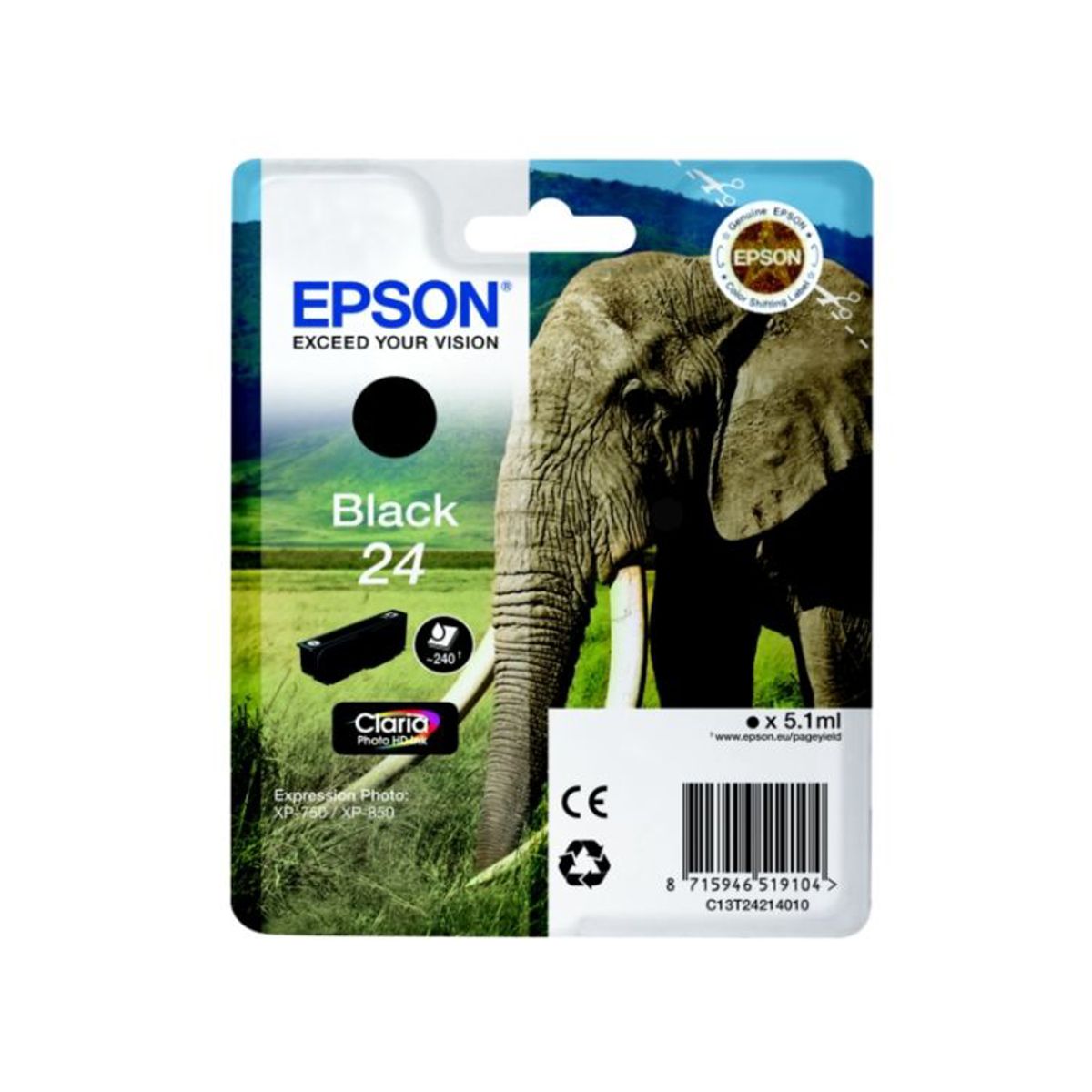 Epson T2421 Blækpatron Sort