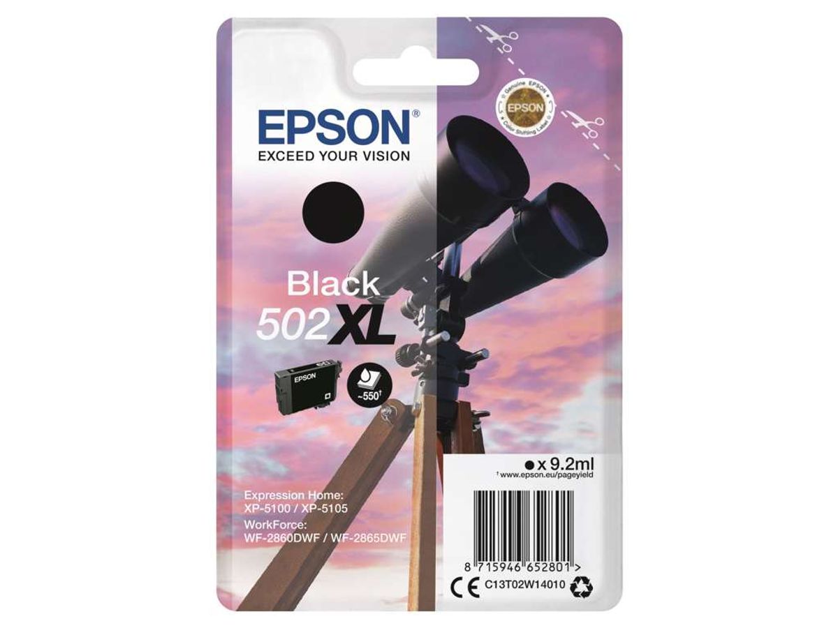 Epson T502xl Blæk Sort