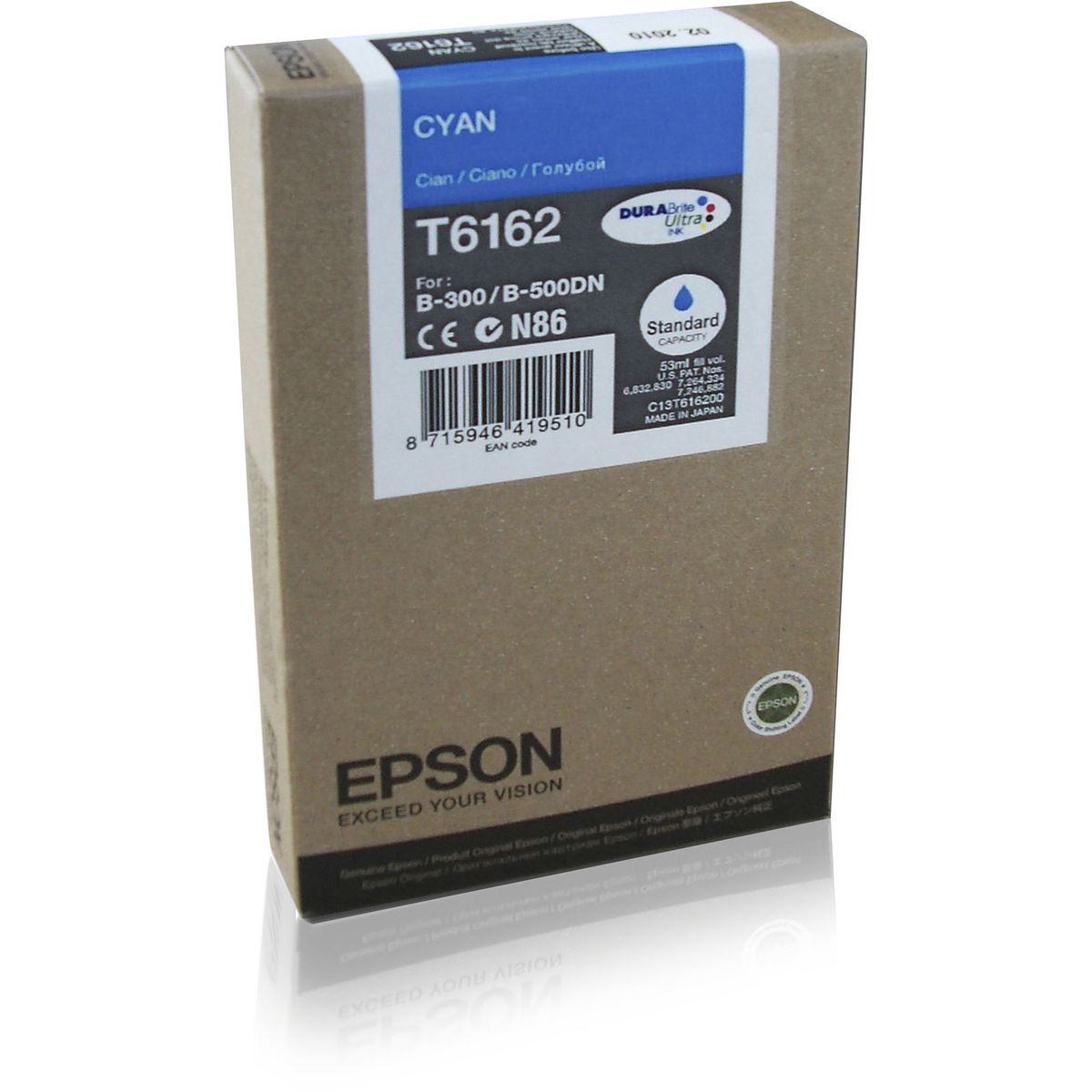 Epson T6162 C13T616200 Cyan Blækpatron, 3.500 sider