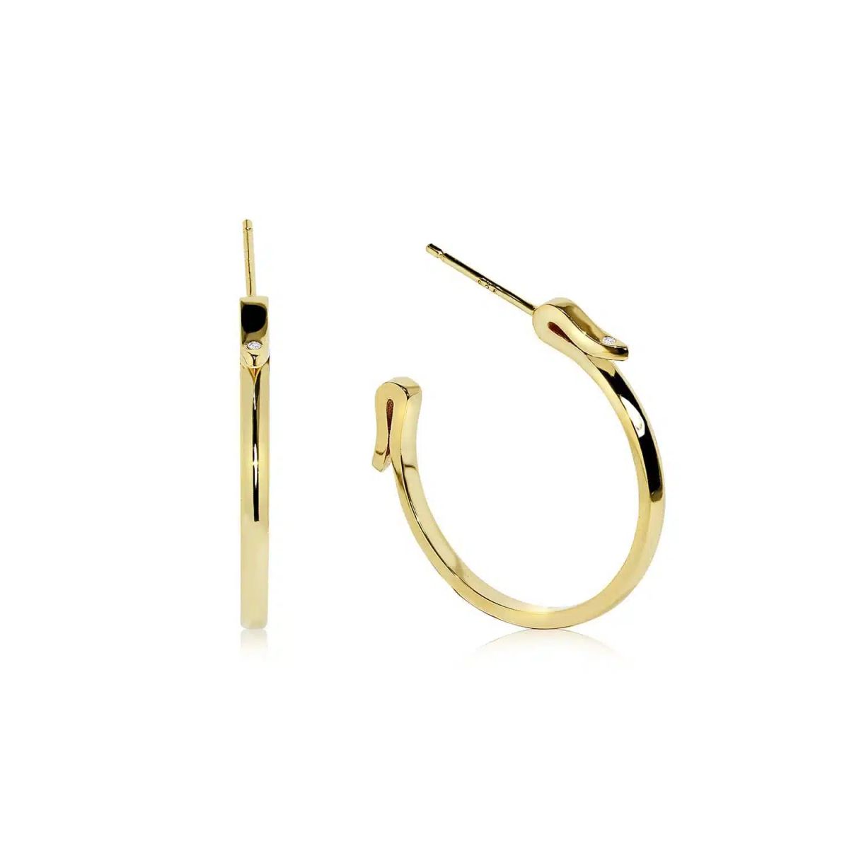 Equestrian gold hoops øreringe