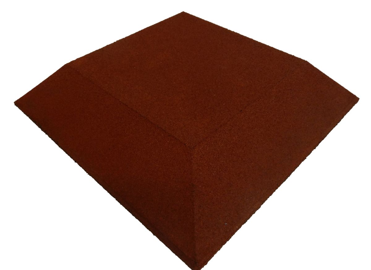 ErgoFloor - ErgoPlay Impact Gummifliser / Faldunderlag Hjørne 500x500x45 mm Rød