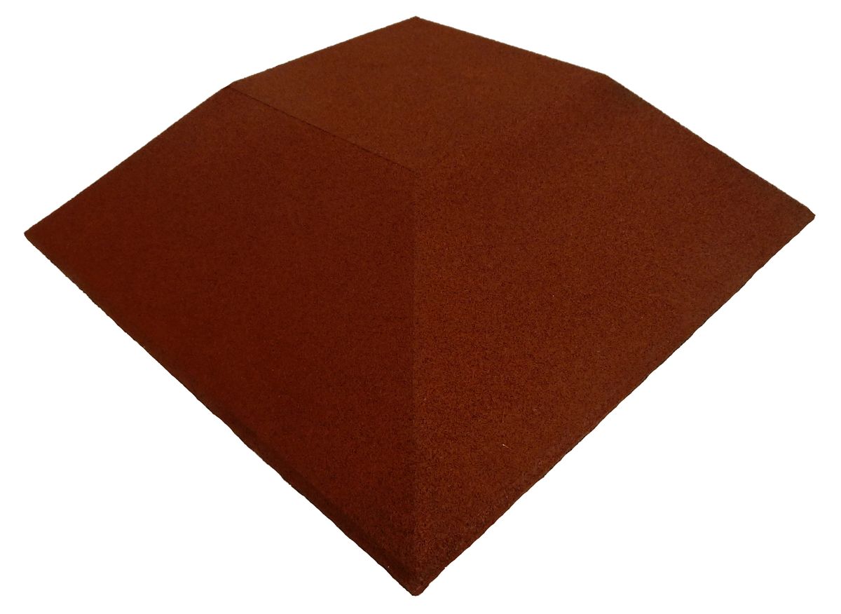 ErgoFloor - ErgoPlay Impact Gummifliser / Faldunderlag Hjørne 500x500x75 mm Rød