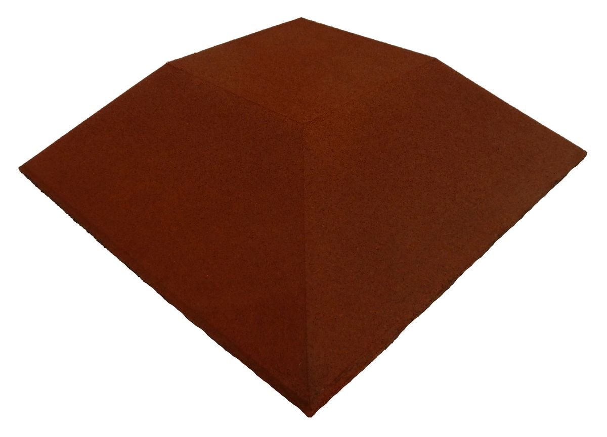 ErgoFloor - ErgoPlay Impact Gummifliser / Faldunderlag Hjørne 500x500x90 mm Rød