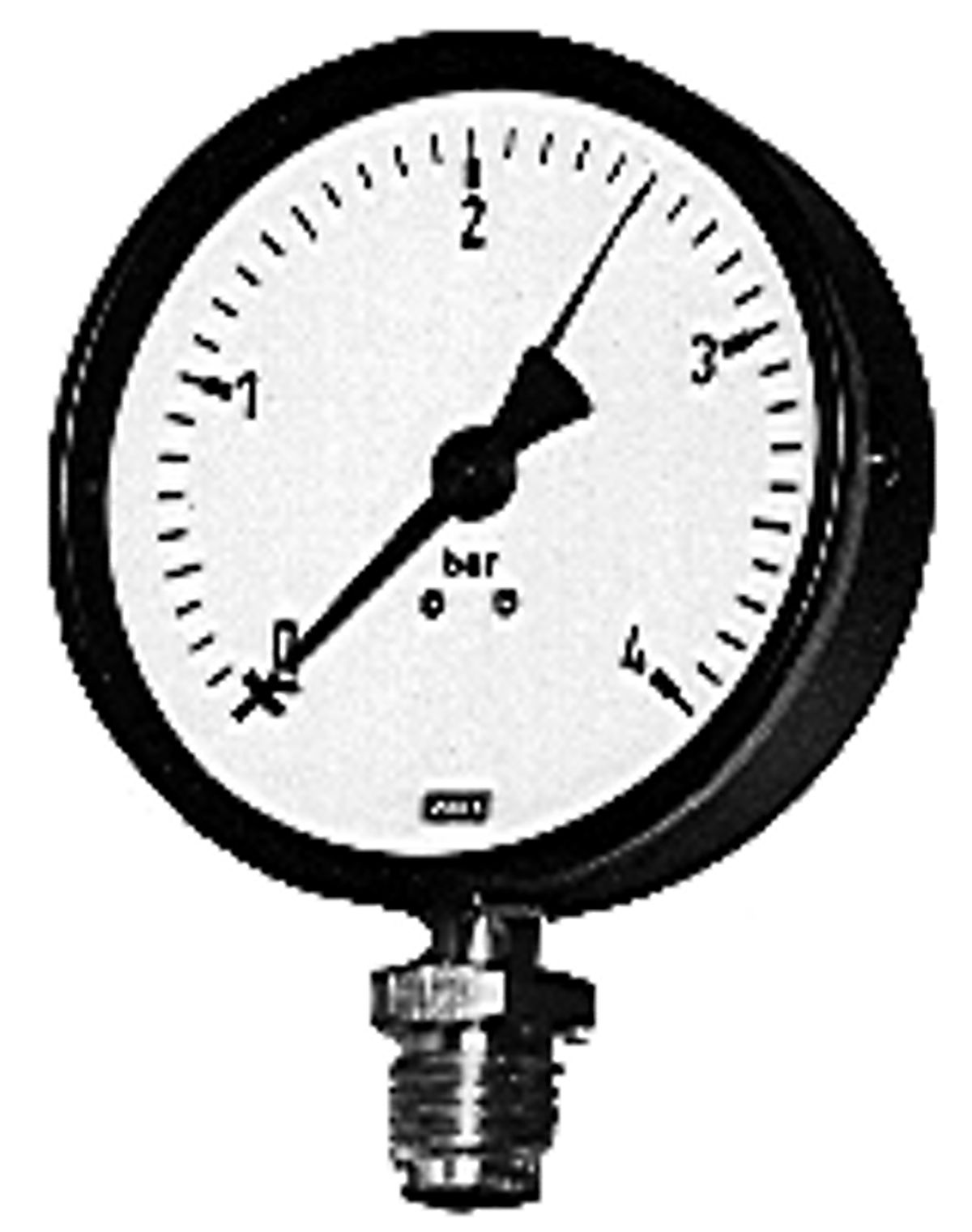 Erik Færgemann Manometer Ø100 mm, 1/2'' (ned), glycerinfyldt, 0-10 bar