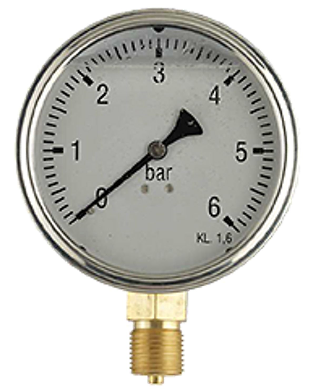 Erik Færgemann Manometer Ø100 mm, 1/2'' (ned), glycerinfyldt, 0-16 bar