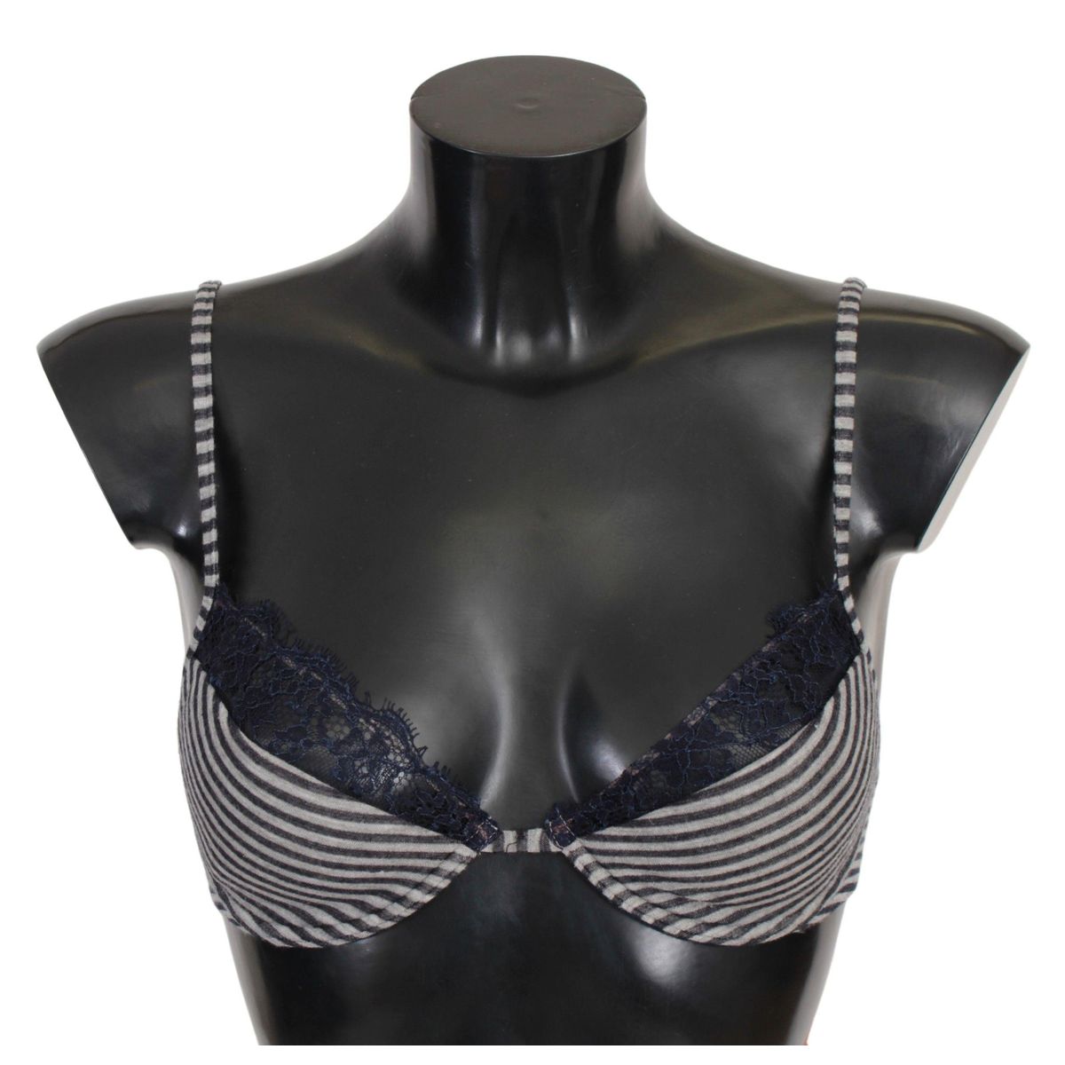 Ermanno Scervino Blue Stripes Lace Reggiseno Bra