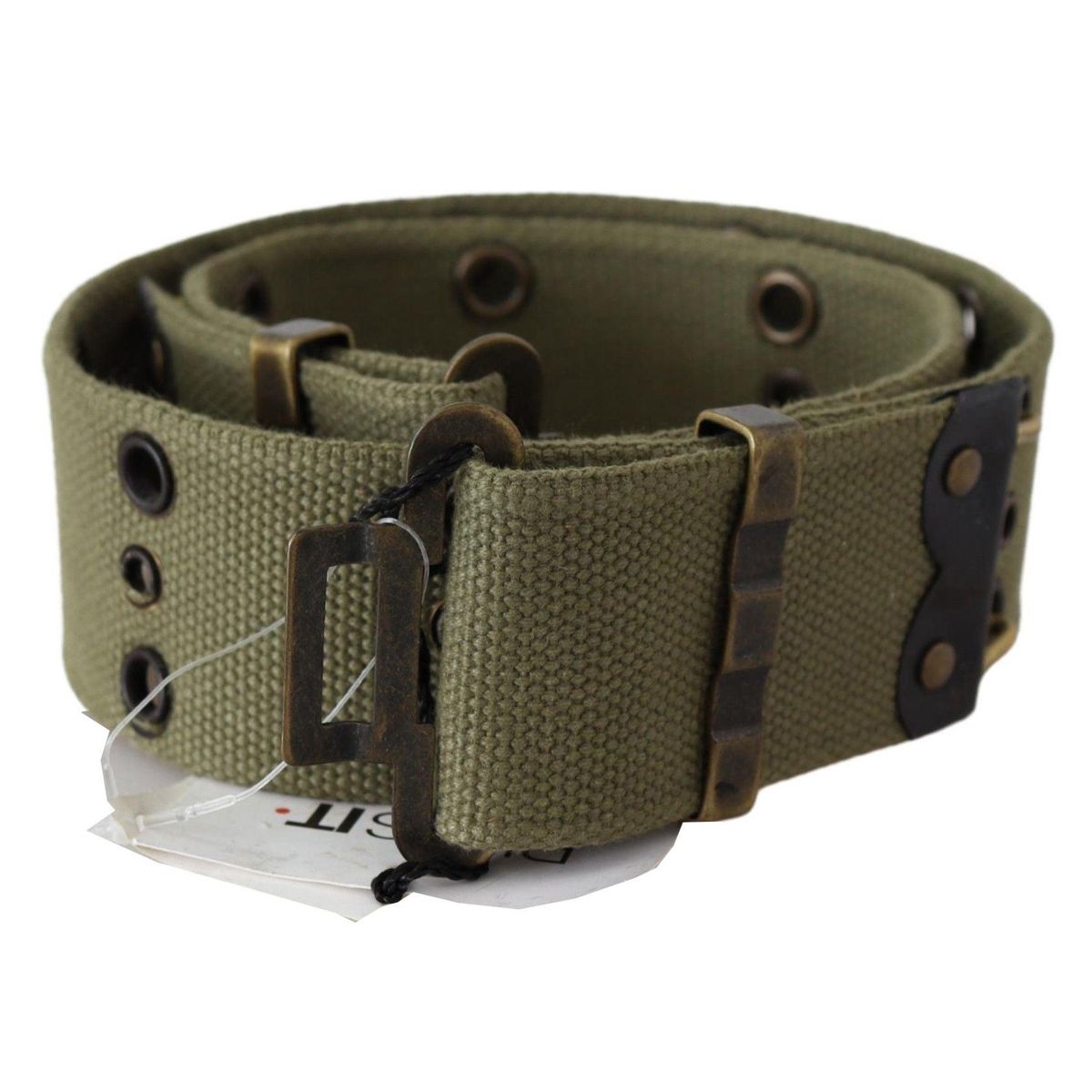 Ermanno Scervino Chic Army Green Cotton Waist Belt