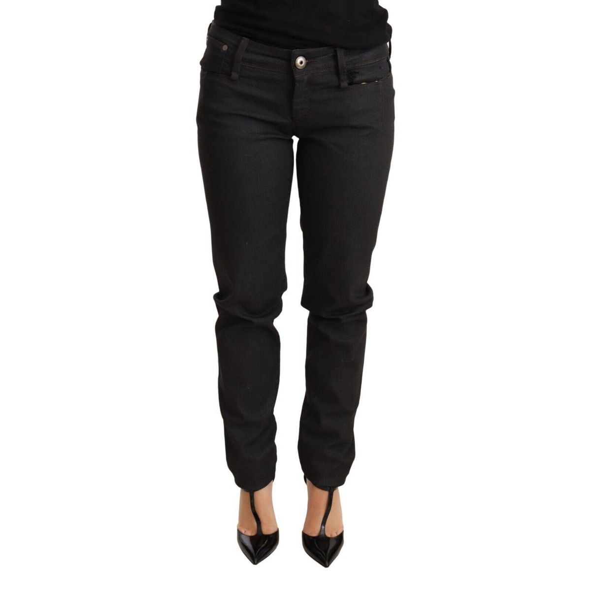 Ermanno Scervino Chic Black Low Waist Skinny Jeans