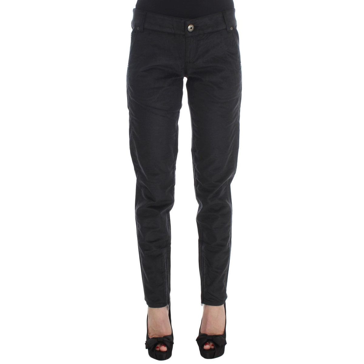 Ermanno Scervino Chic Black Regular Fit Trousers