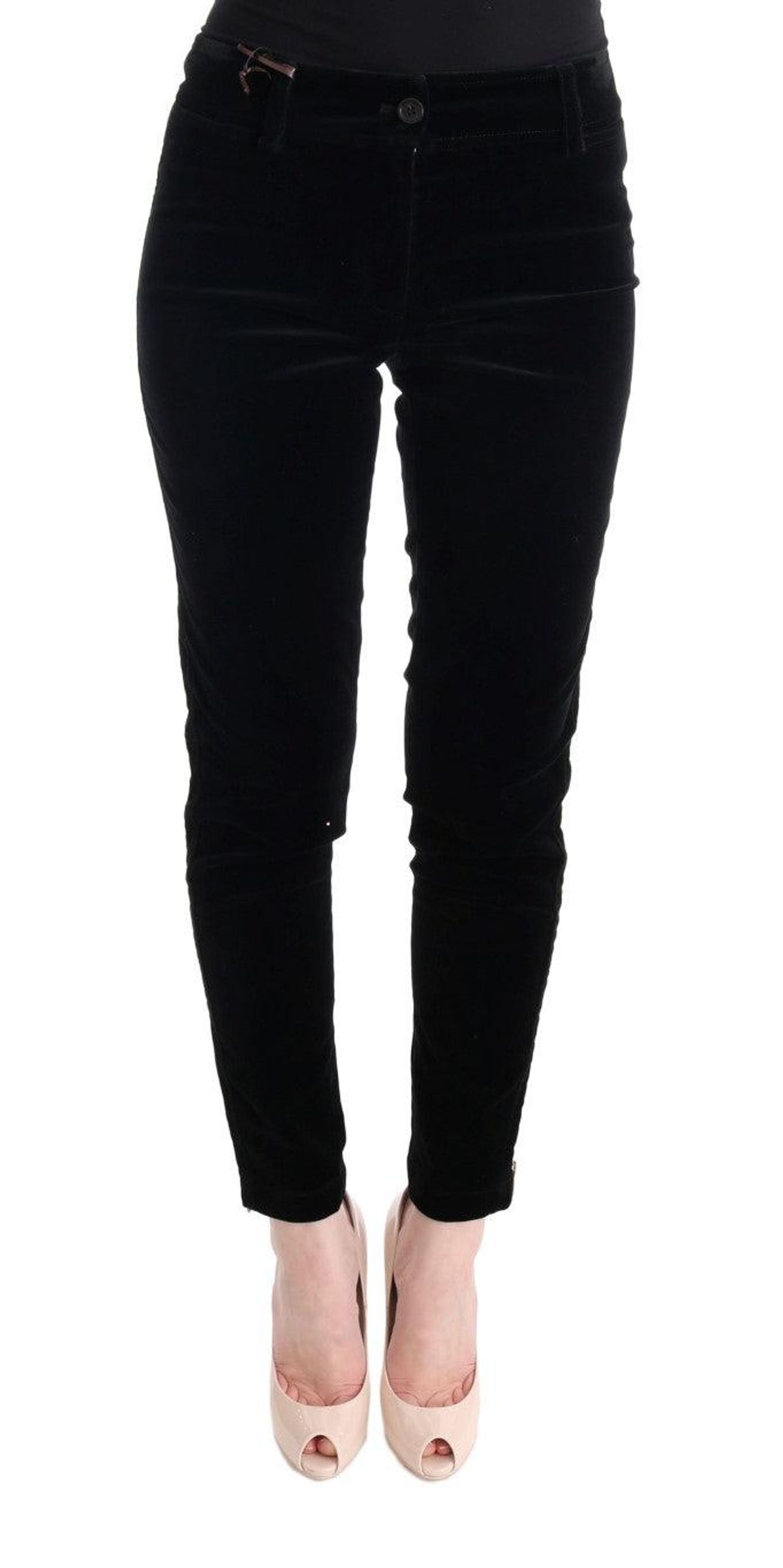 Ermanno Scervino Chic Black Slim Fit Cropped Pants