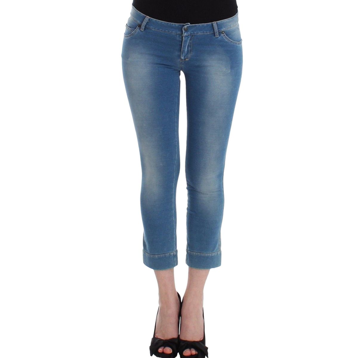 Ermanno Scervino Chic Blue Capri Jeans for Elegant Summers