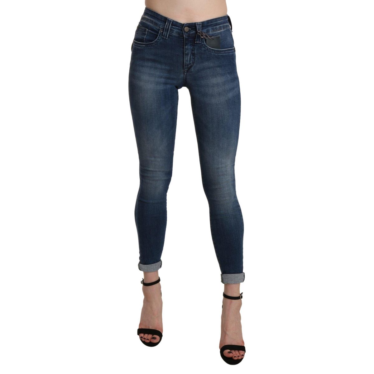 Ermanno Scervino Chic Blue High Waist Cropped Jeans