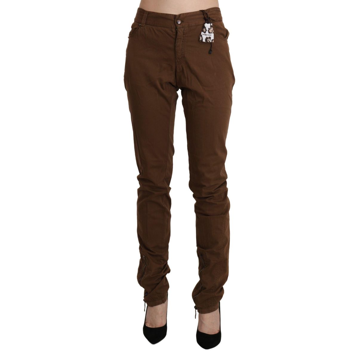 Ermanno Scervino Chic High Waist Skinny Cotton Trousers