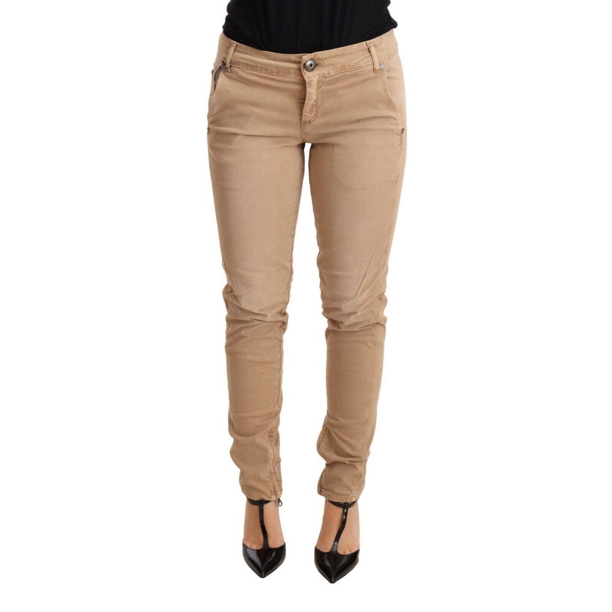 Ermanno Scervino Chic Low Waist Skinny Cotton Trousers