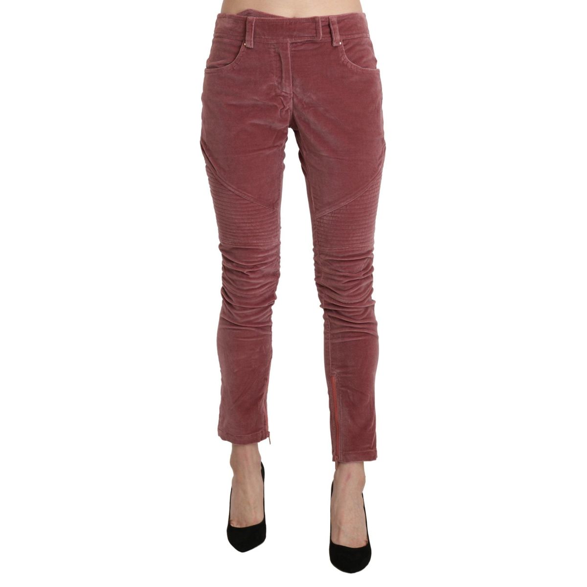 Ermanno Scervino Chic Red Mid Waist Skinny Trousers