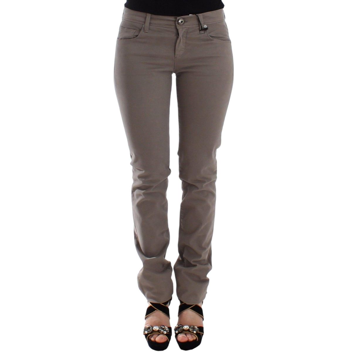 Ermanno Scervino Chic Taupe Skinny Jeans for Elevated Style