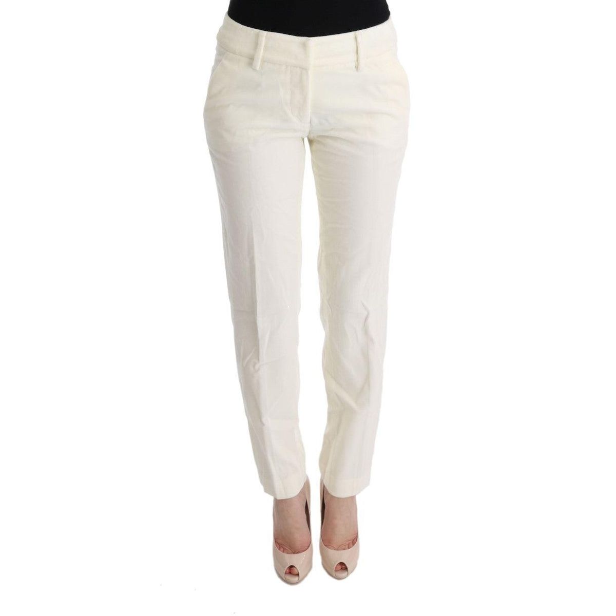 Ermanno Scervino Chic White Regular Fit Pants