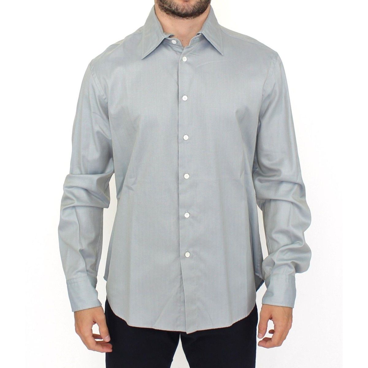 Ermanno Scervino Elegance Unleashed Gray Casual Button-Front Shirt