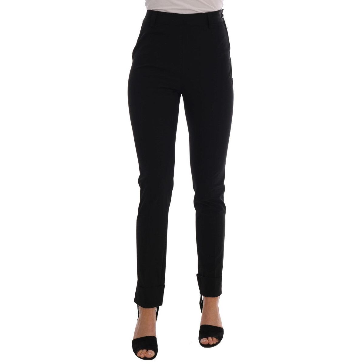 Ermanno Scervino Sleek Black Stirrup Leggings