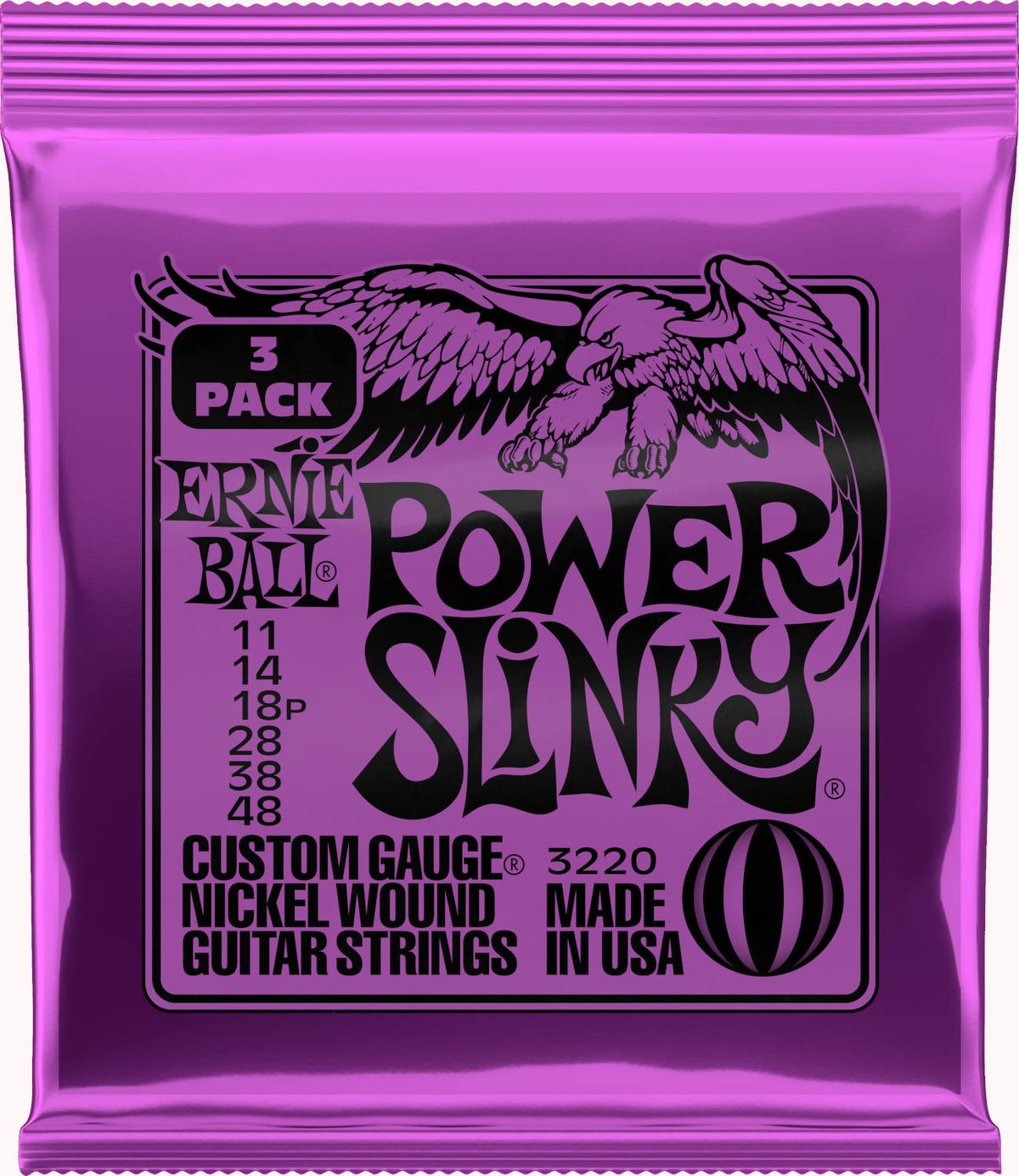 Ernie Ball 3220 Power Slinky El-guitar strenge 011-048 - 3-Pack