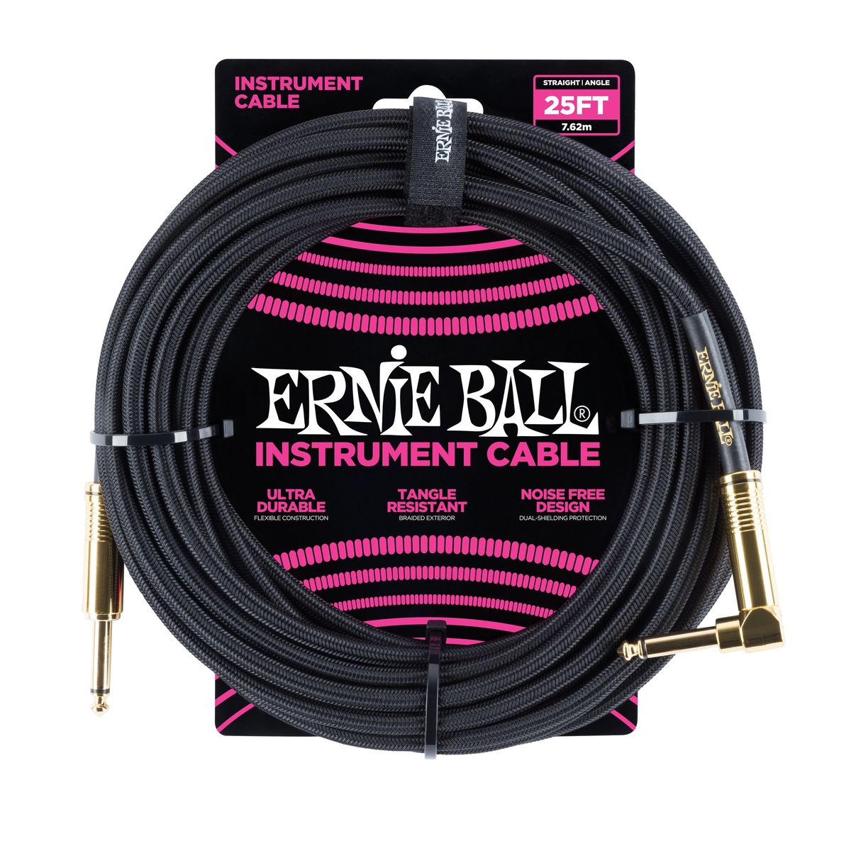 Ernie Ball 6058 Guitar Kabel (Sort, 7,5m)