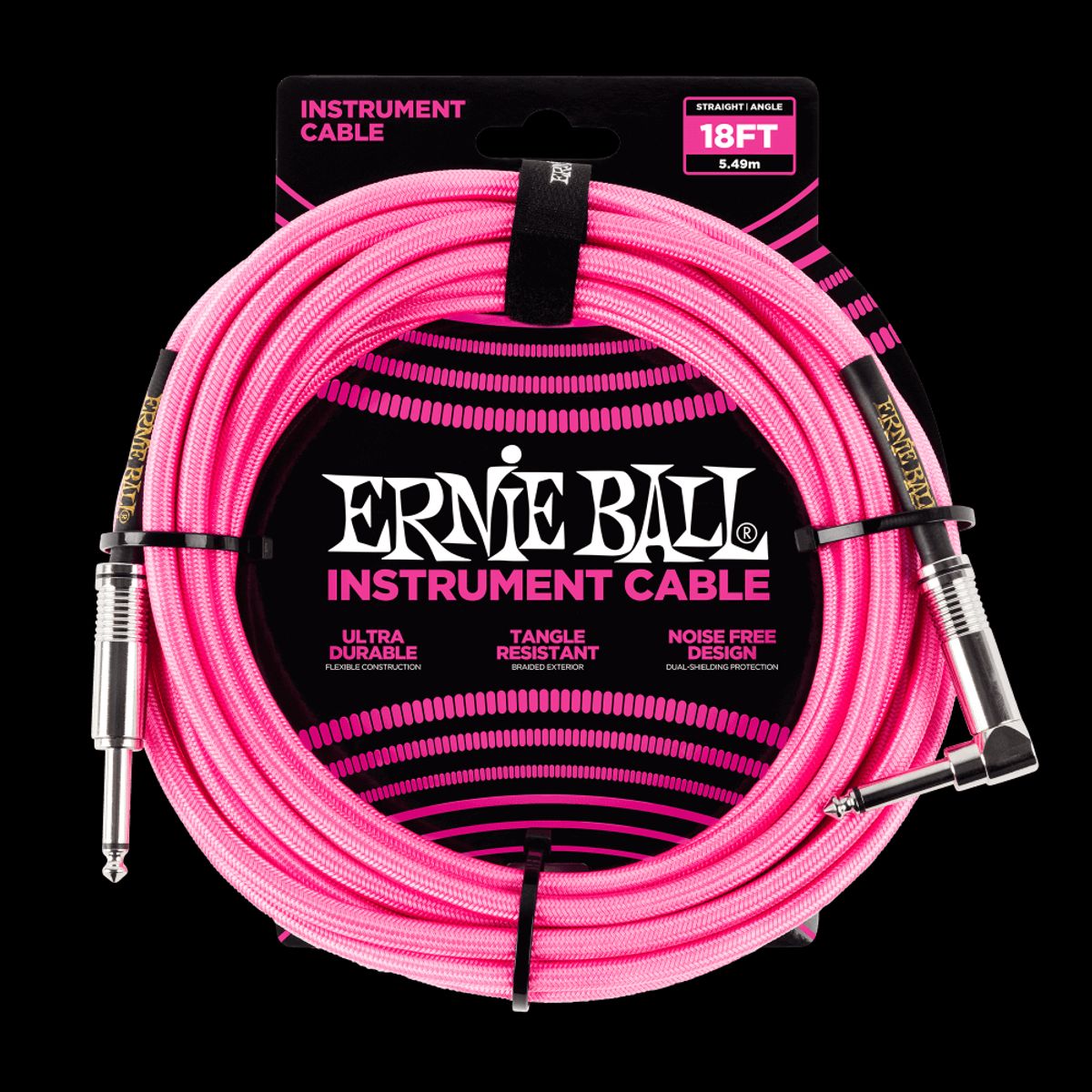 Ernie Ball 6083 Guitar Kabel (Pink, 5,4m)