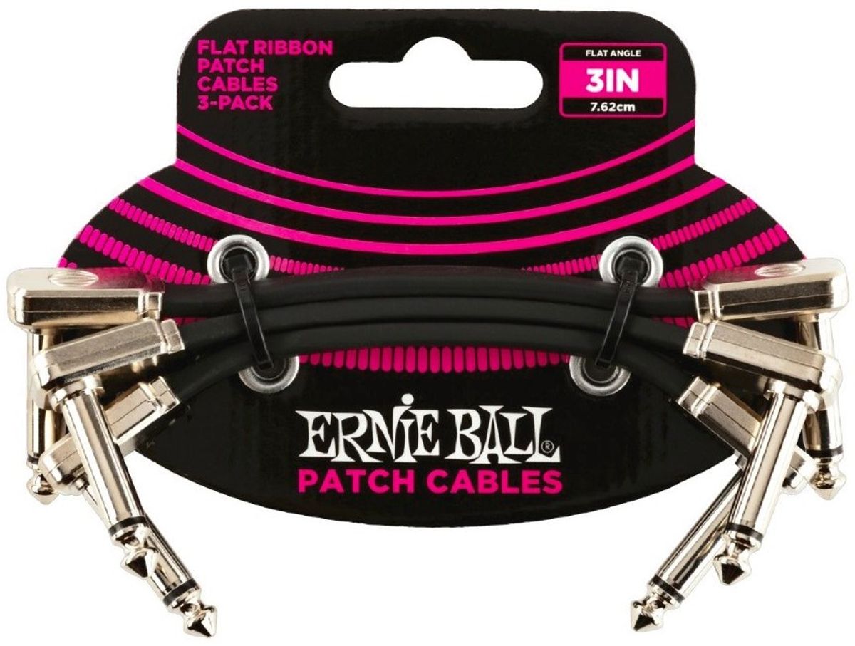 Ernie Ball 6220 Flat Patch kabel 7,5cm, 3-pack