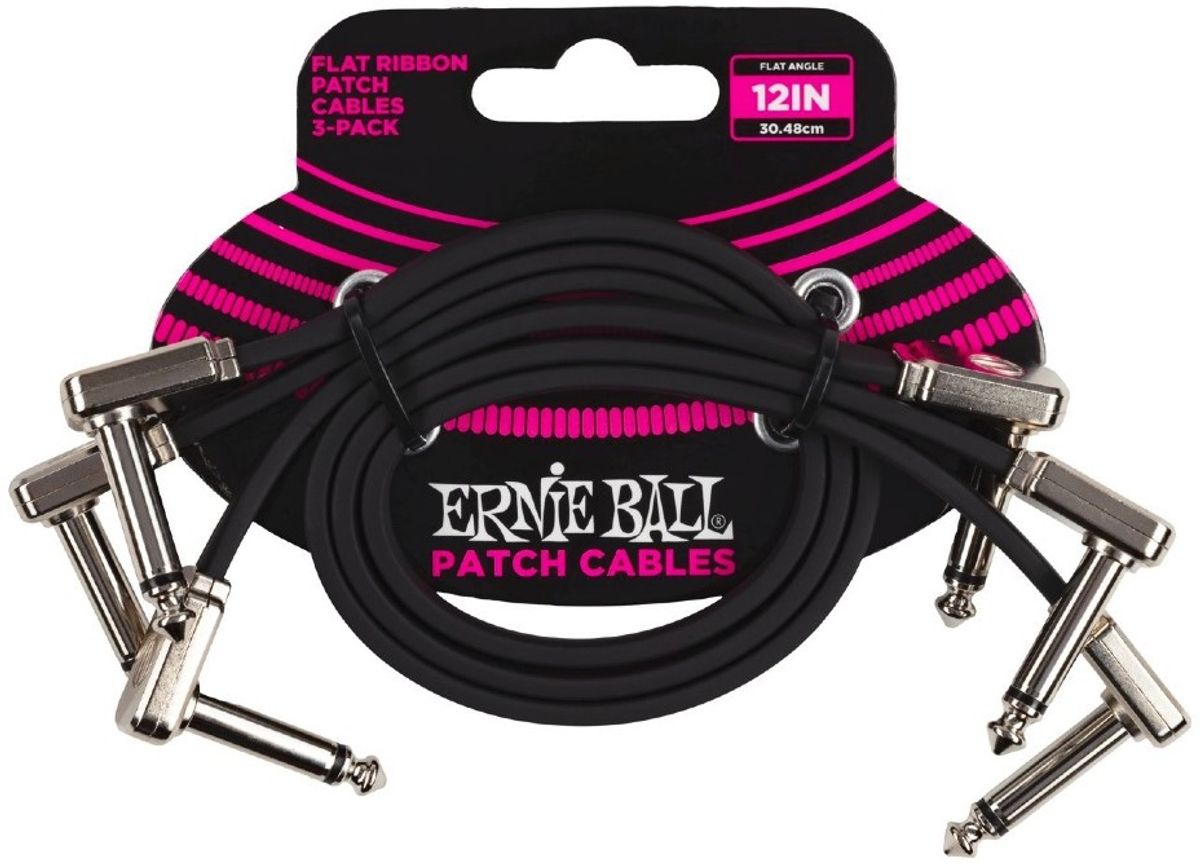 Ernie Ball 6222 Flat Patch kabel 30cm, 3-pack