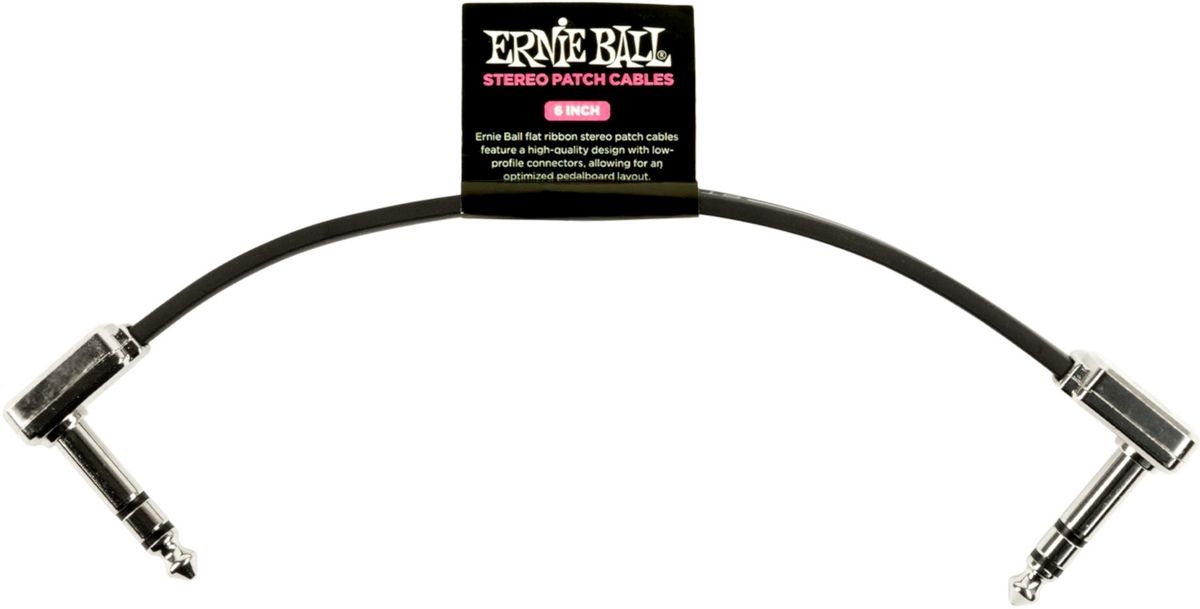 Ernie Ball EB-6408 Stereo (TRS) Fladt patchkabel 15cm