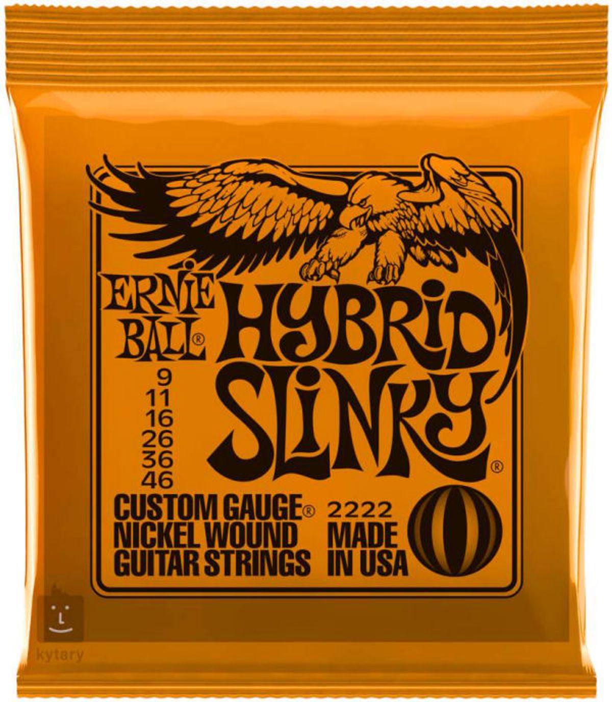 Ernie ball hybrid 2222 slinky custom gauge nickel wound guitar strings