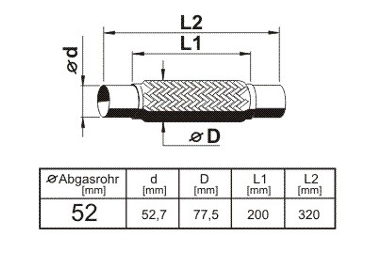 ERNST Flexrør (52,7x200mm)