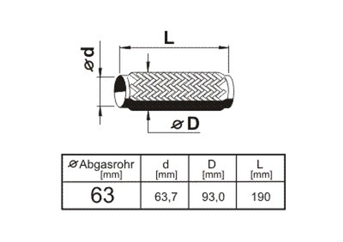 ERNST Flexrør (63,7x190mm)