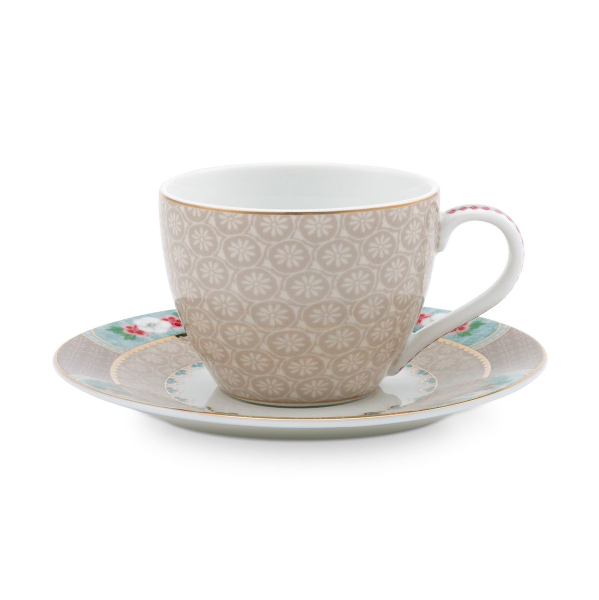 Espresso Cup & Saucer Blushing Birds Khaki 120ml