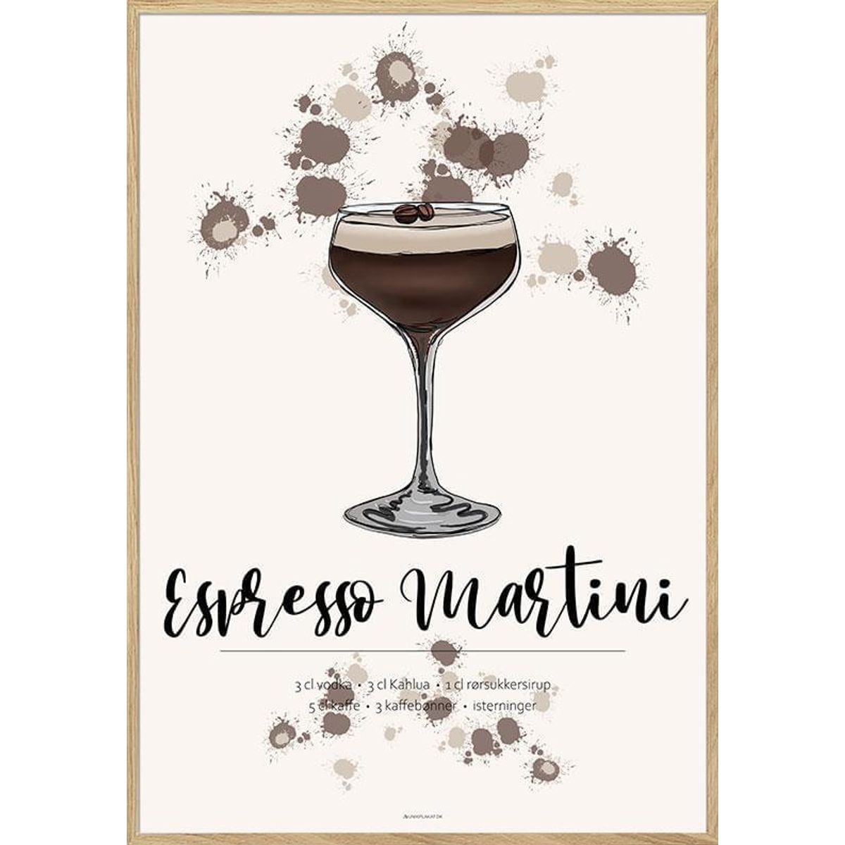 Espresso Martini opskrift plakat