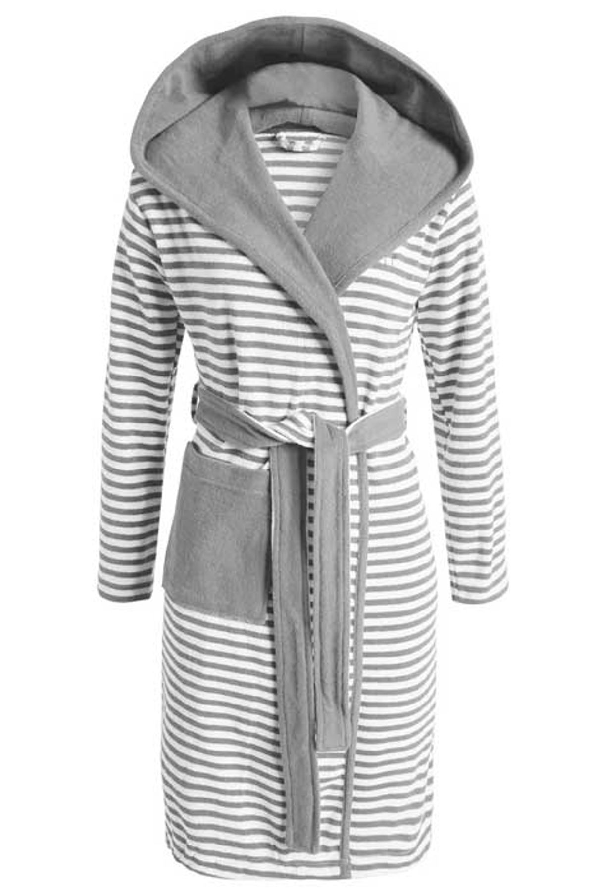 Esprit Striped Hoodie morgenkåbe Grå - L