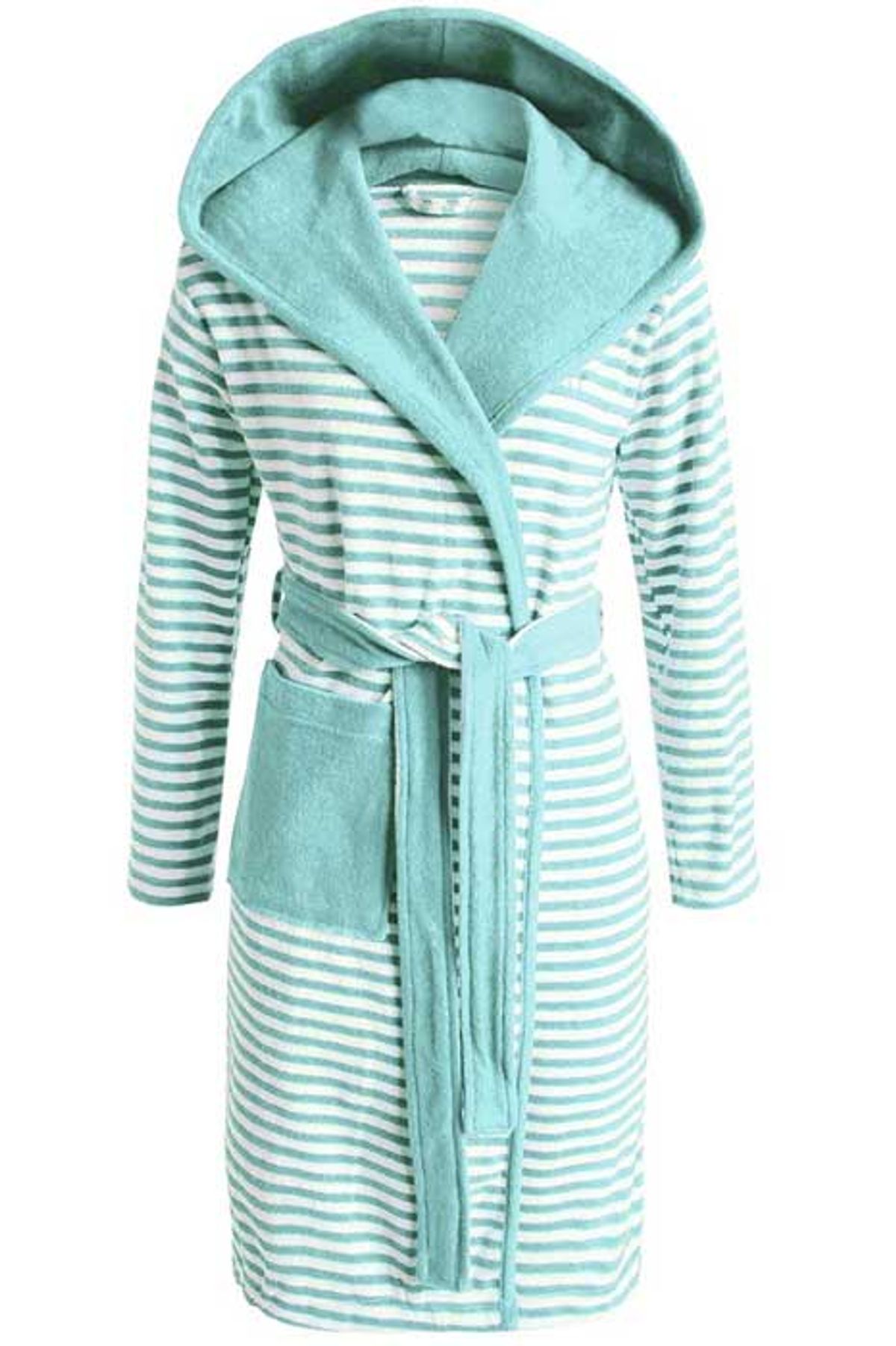 Esprit Striped Hoodie Morgenkåbe Mint - L