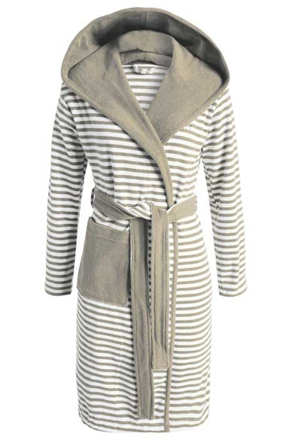 Esprit Striped Hoodie morgenkåbe Natur - L