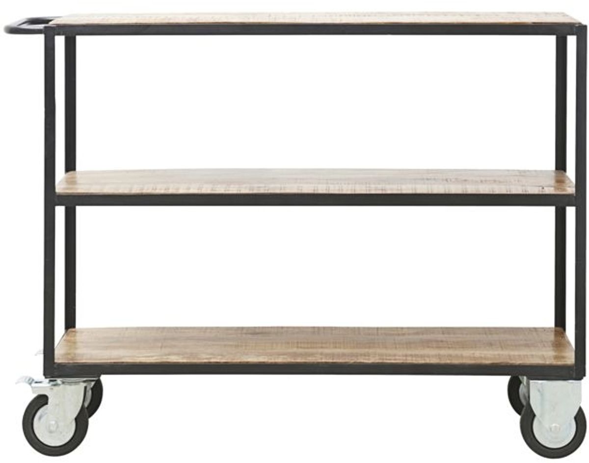 Essence, Trolley med 3 hylder, H98x40x130 cm, mangotræ, jern