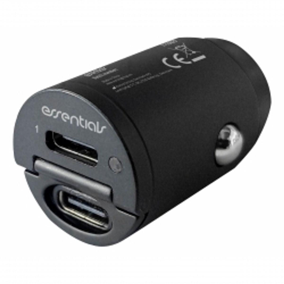 Essentials Car Charger 2x Usb-c Pd 30w, Dual Total 24w, Black - Billader