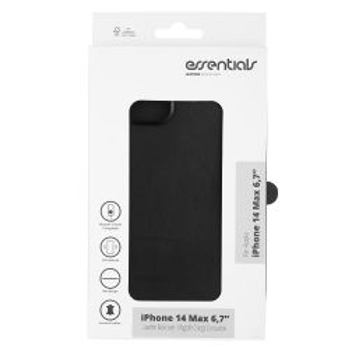 Essentials Iphone 14 Plus Leather Mag Back Cover, Black - Mobilcover