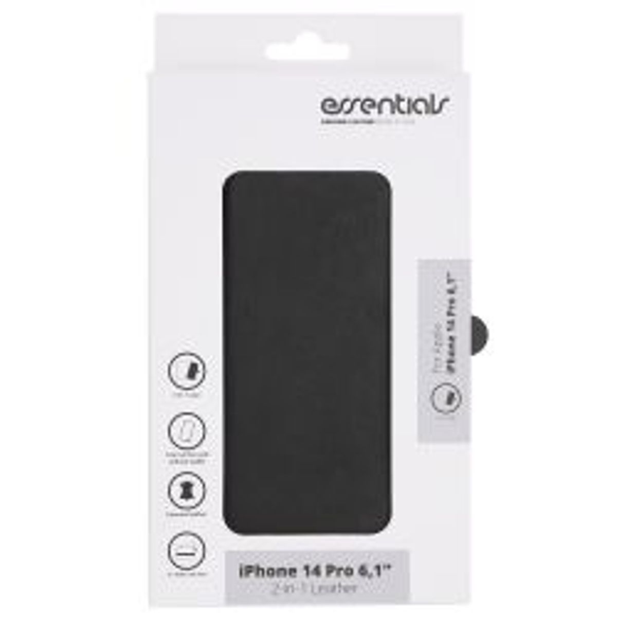 Essentials Iphone 14 Pro Leather Wallet,detachable,black - Mobilcover