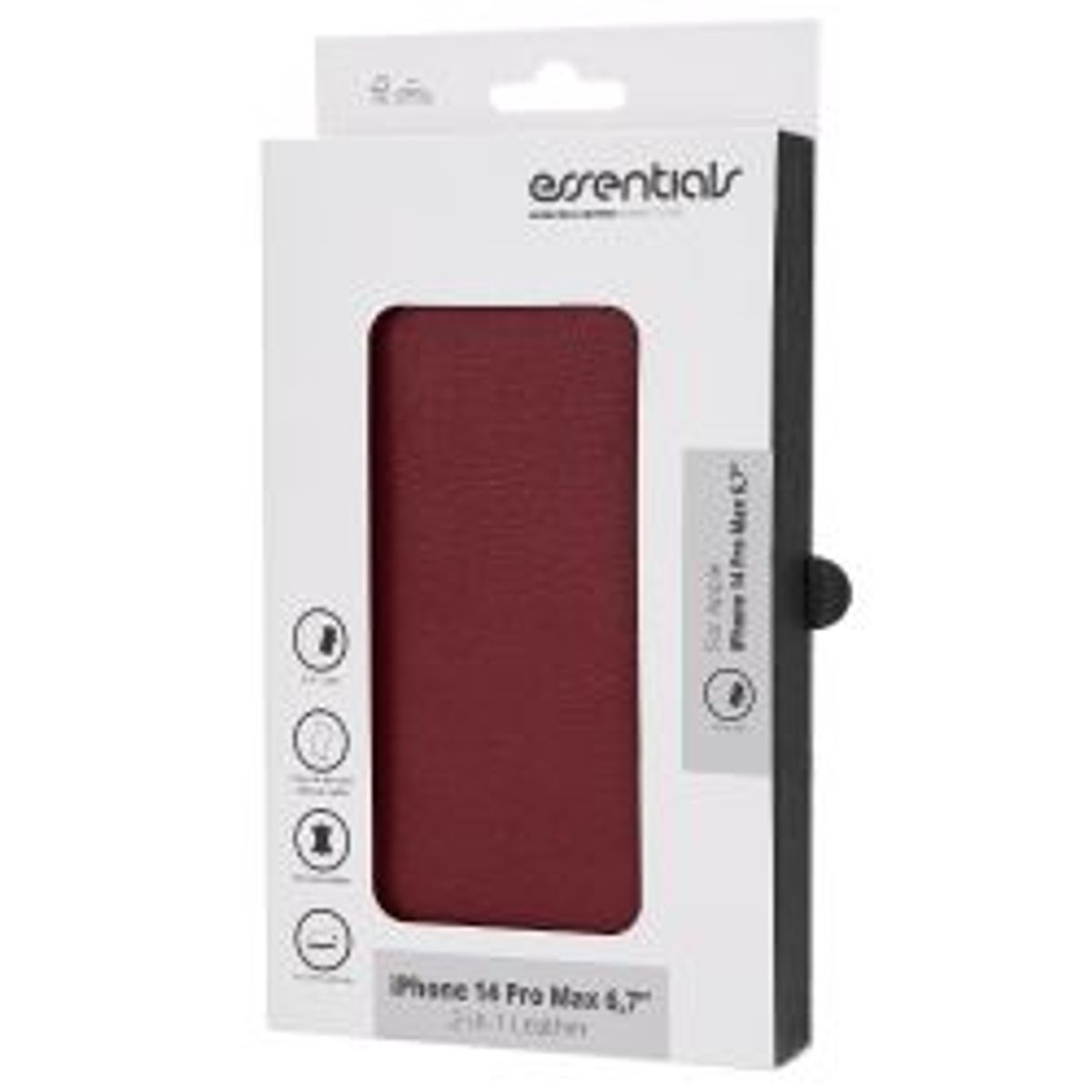 Essentials Iphone 14 Pro Max Leather Wallet, Detach, Red - Mobilcover