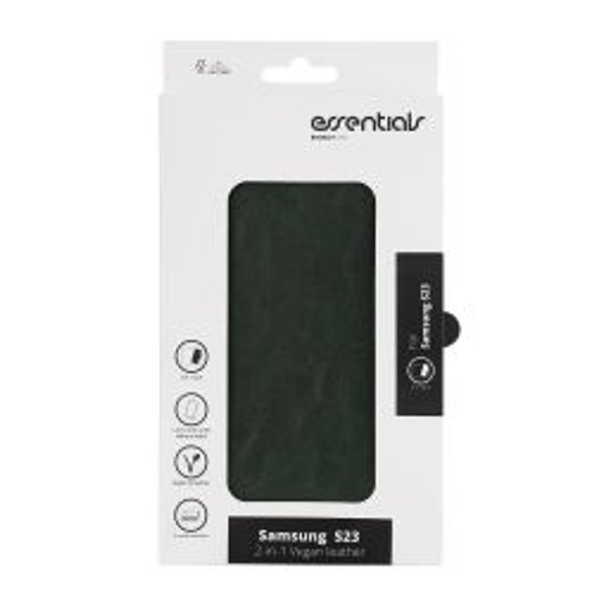 Essentials Samsung Galaxy S23 Pu Wallet, Detachable, Green - Mobilcover