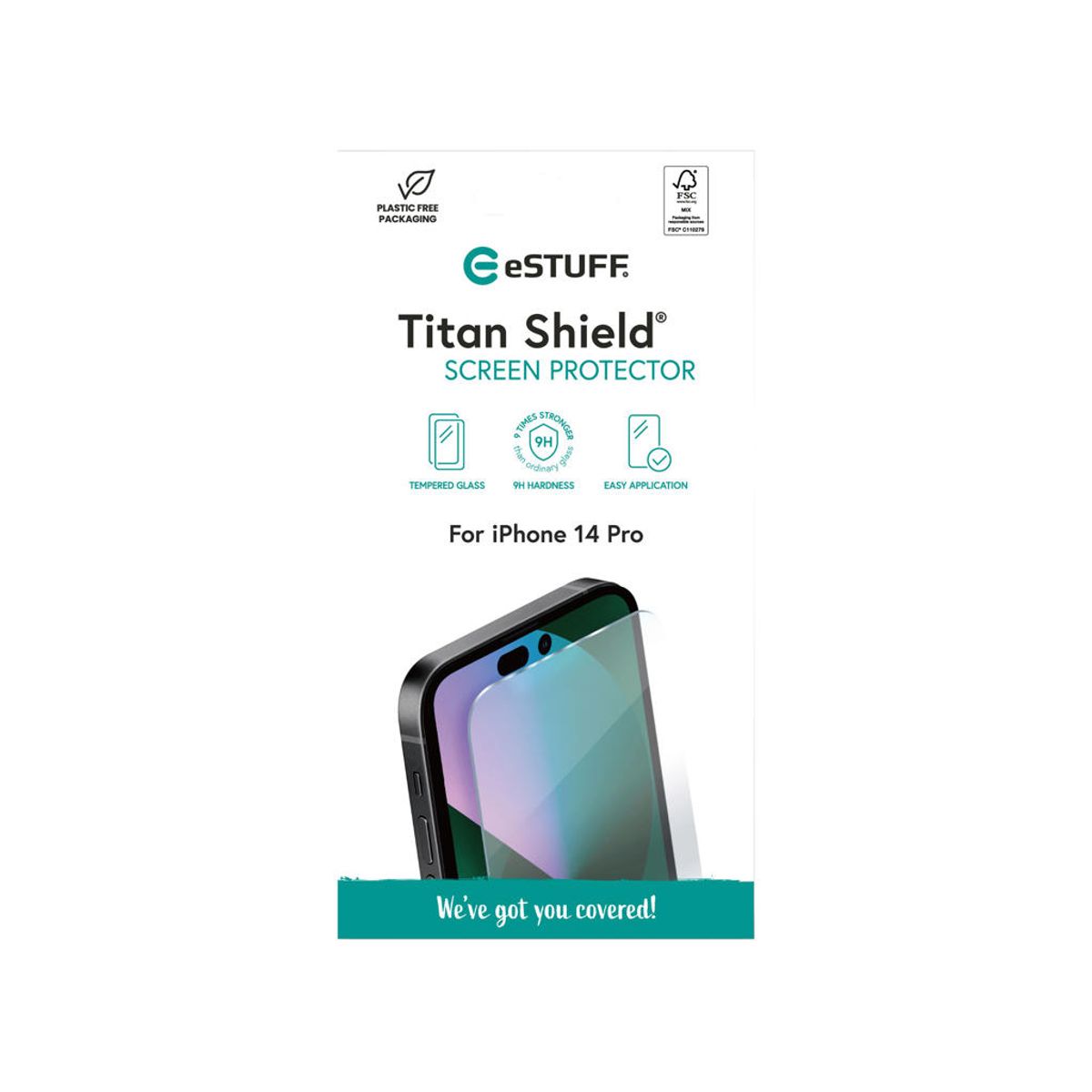 Estuff Titan Shield Screen Protector for Iphone 14 Pro - Clear