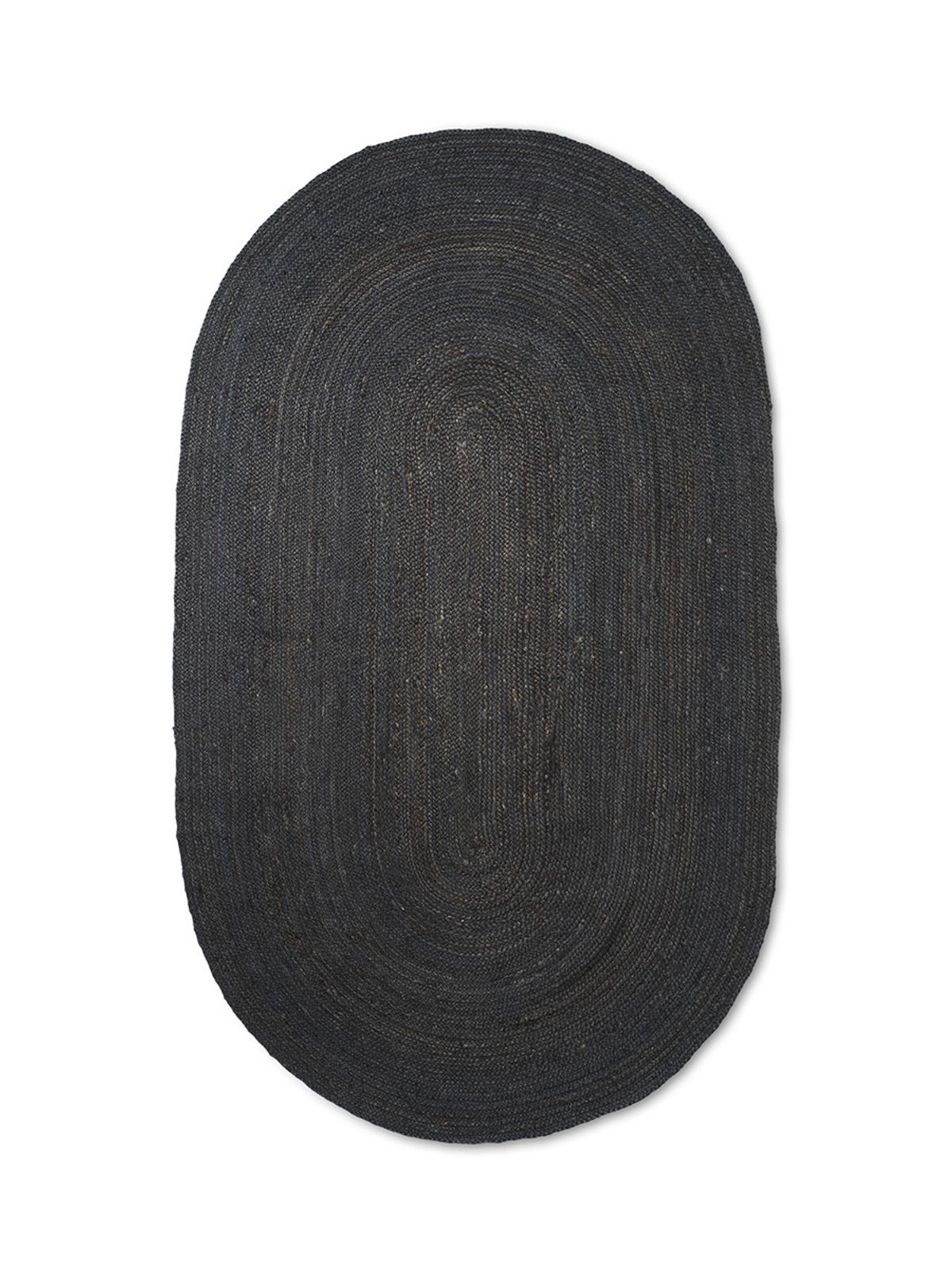 Eternal Oval Jute Rug - Black fra Ferm Living (Large: B230 x H340 cm)