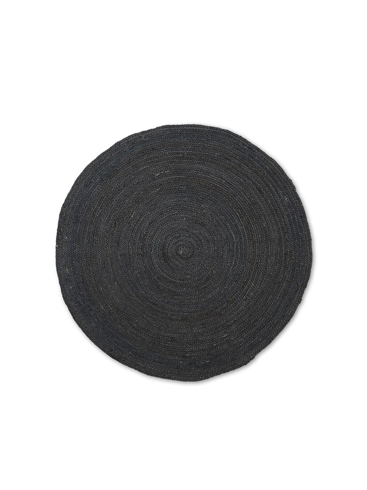 Eternal Round Jute Rug - Black fra Ferm Living (Large: Ø240 cm)