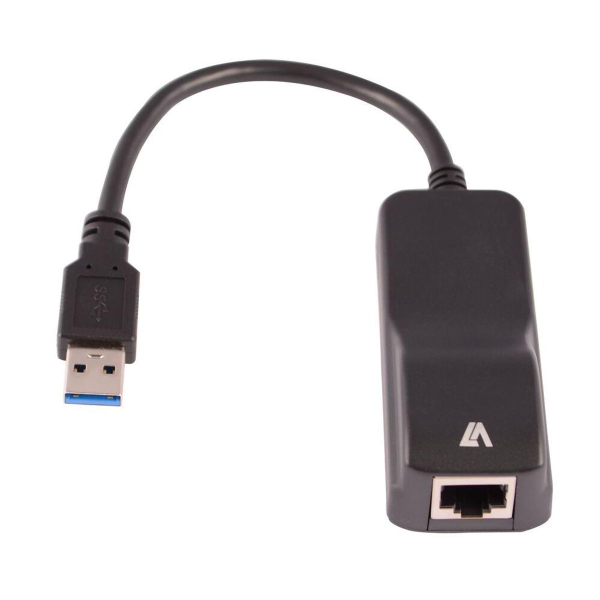 Ethernet til USB-adapter V7 CBLUSB3RJ-1E Sort